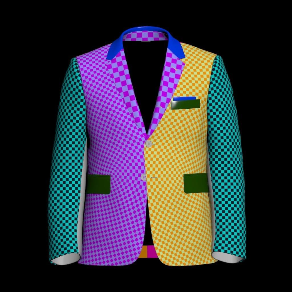 3D blazer with a UV checker pattern