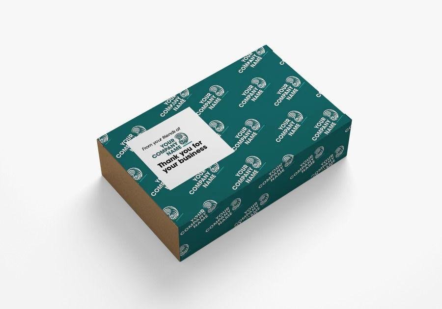 3D render of a branded green mailer box