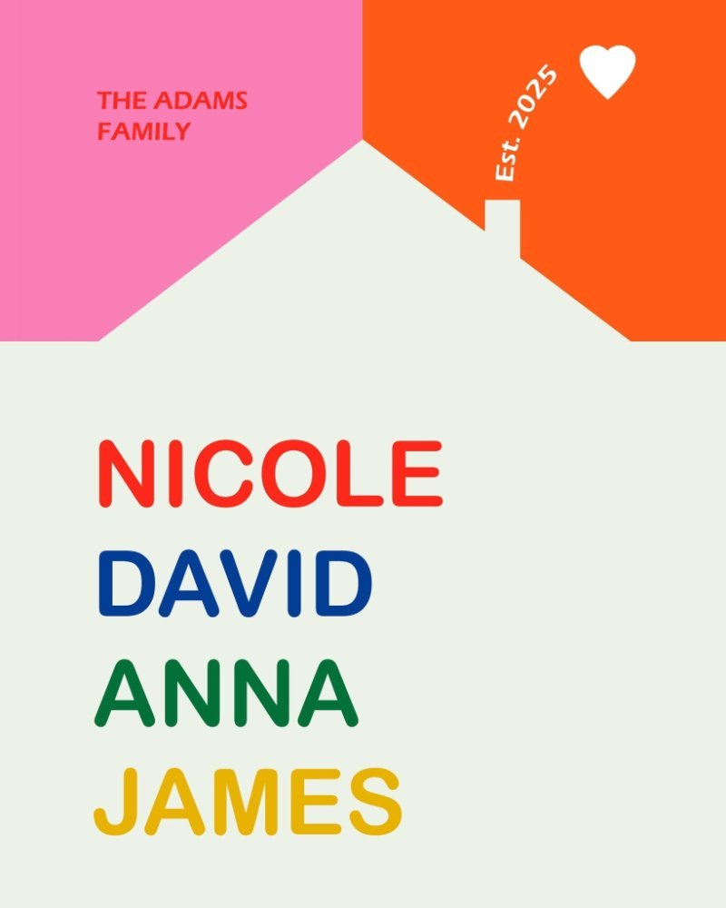 Personalised family-names house print